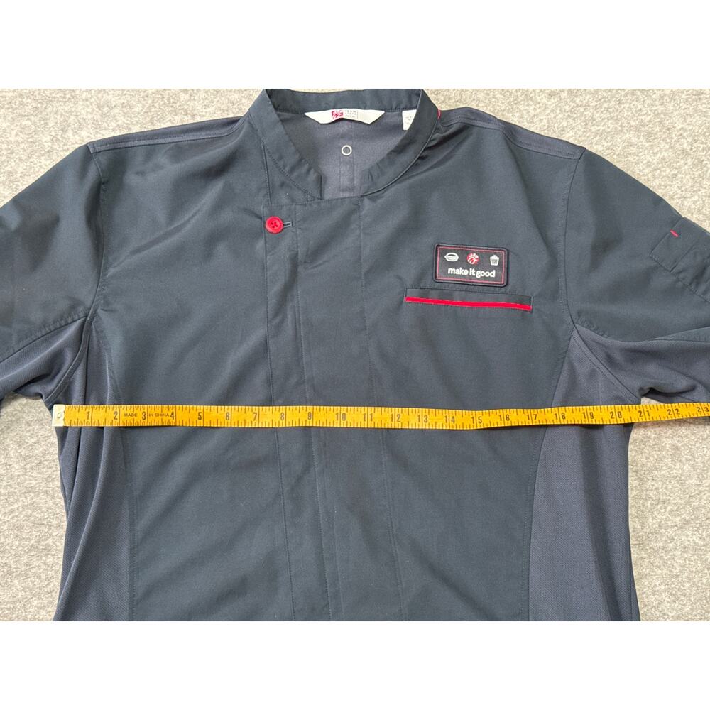 Chick-Fil-A Team Chef Blue Top Coat Zip Shirt Uniform Mens Size Large Employee - Picture 5 of 6